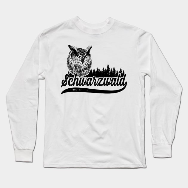 Schwarzwald Eule Long Sleeve T-Shirt by Foxxy Merch